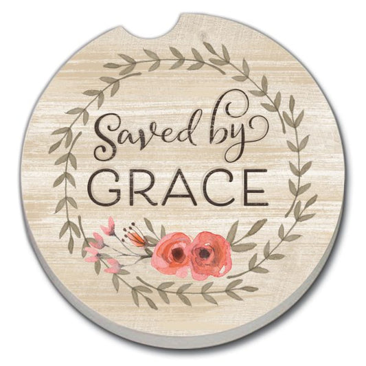 Saved By Grace Car Coaster