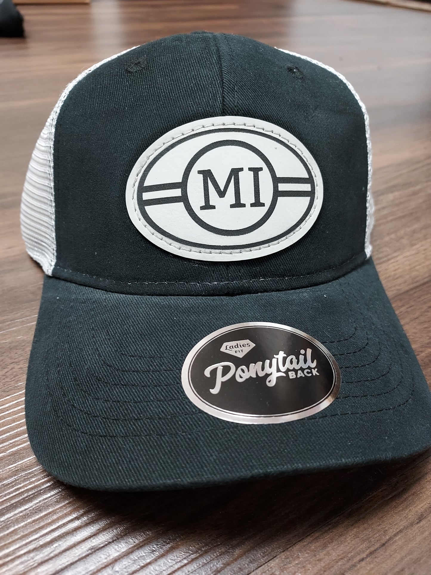 Michigan Circle Patch PONY TAIL Women's Cap