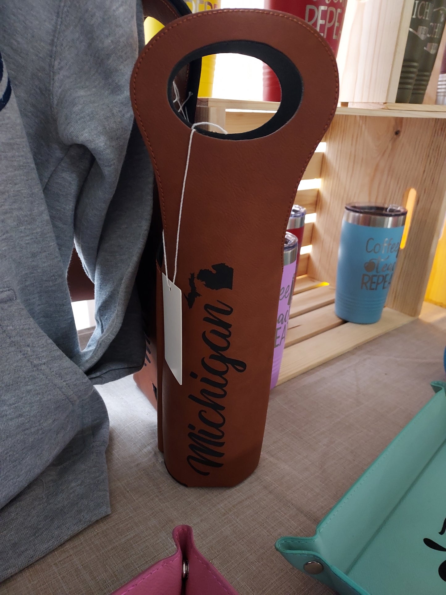Michigan Lasered Wine Tote