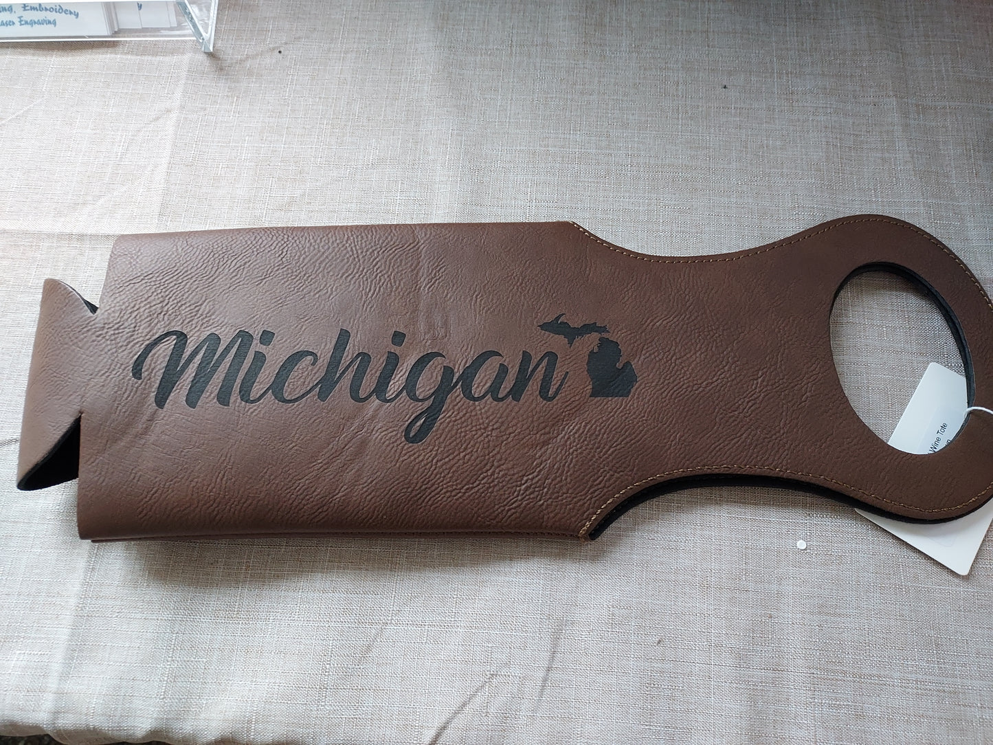 Michigan Lasered Wine Tote