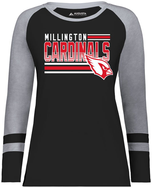 Millington Cardinals Lines Ladies Fanatic Long Sleeve Tee
