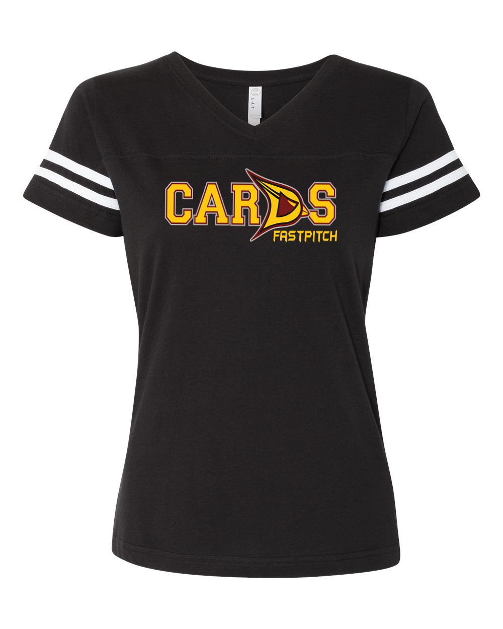 Cards Fastpitch Ladies Short Sleeve Stripe Jersey Tee