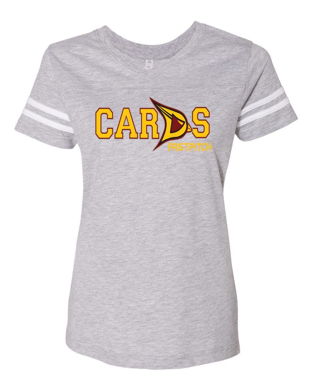 Cards Fastpitch Ladies Short Sleeve Stripe Jersey Tee