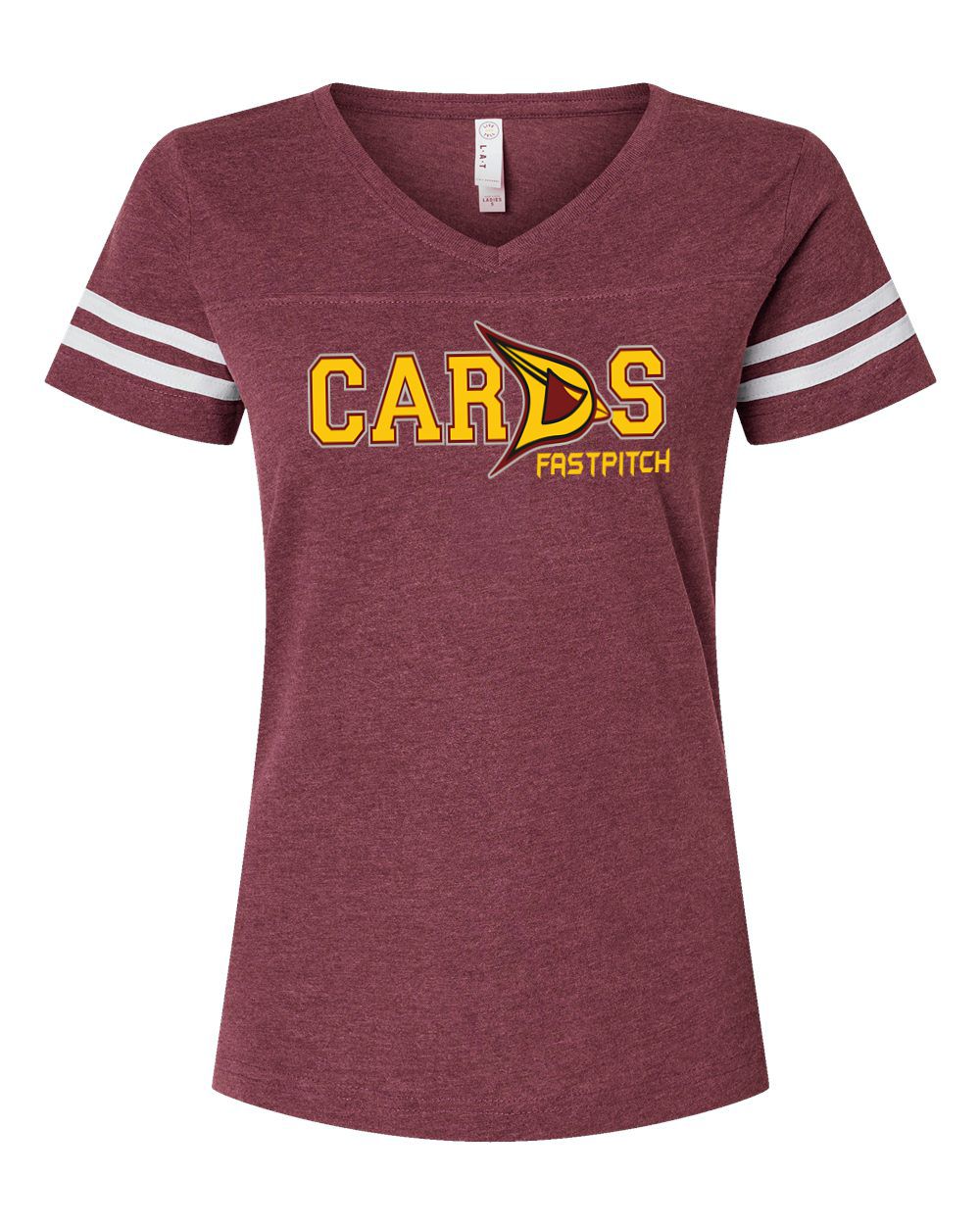 Cards Fastpitch Ladies Short Sleeve Stripe Jersey Tee