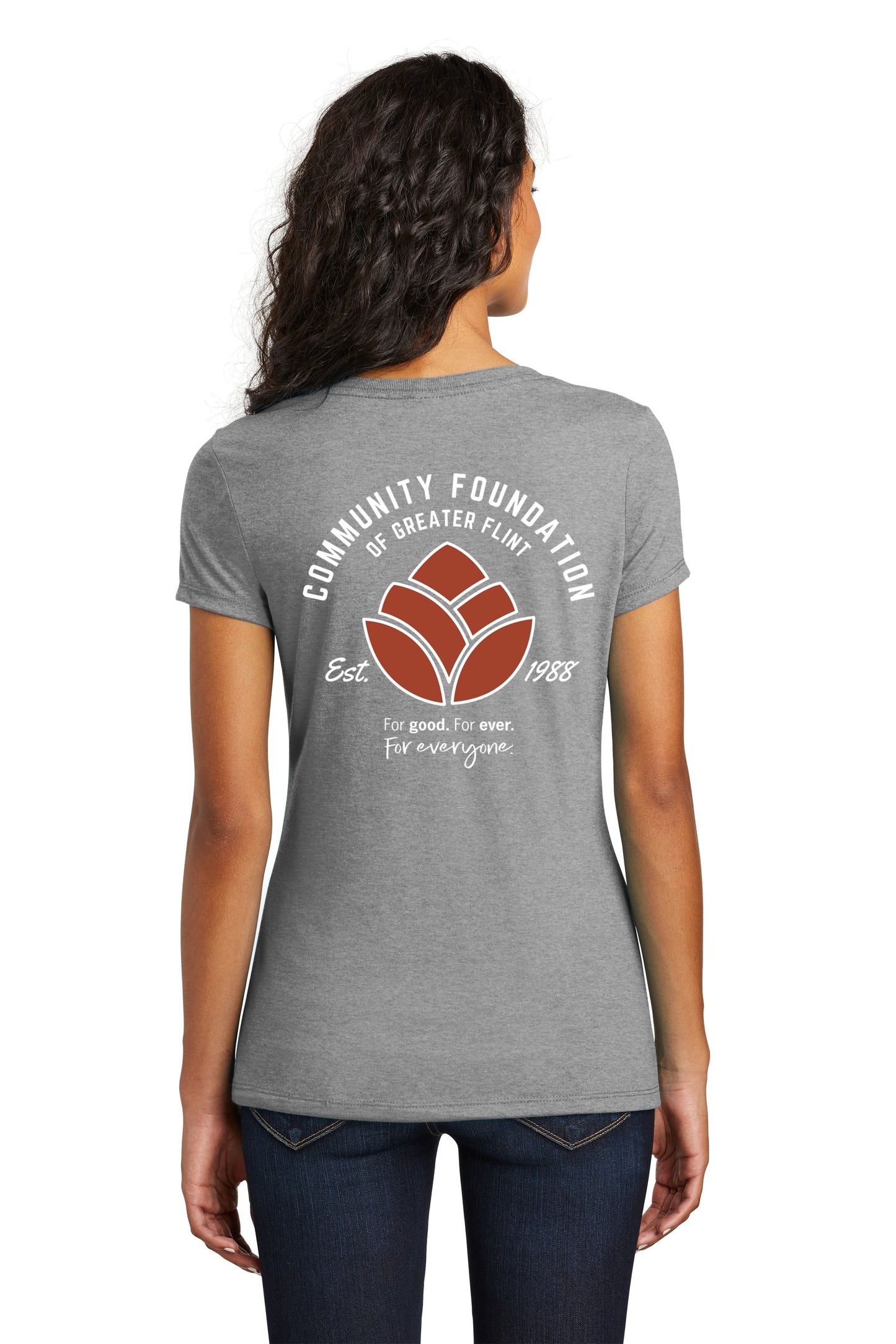 Community Foundation of Greater Flint Soft Feel Ladies V-Neck Tee (LC)