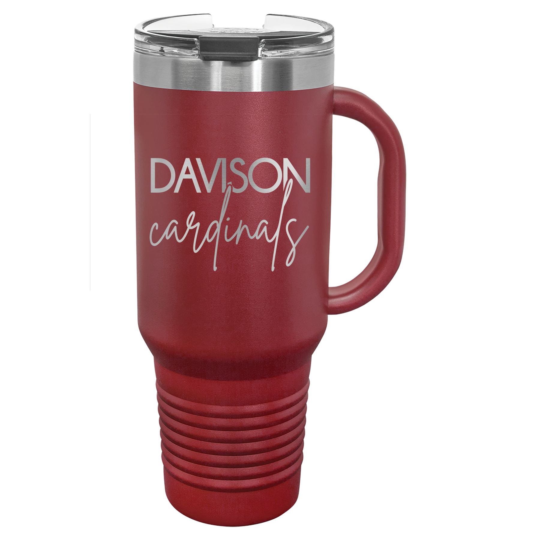 Davison Cardinals Script Engraved 40oz Tumbler with Handle