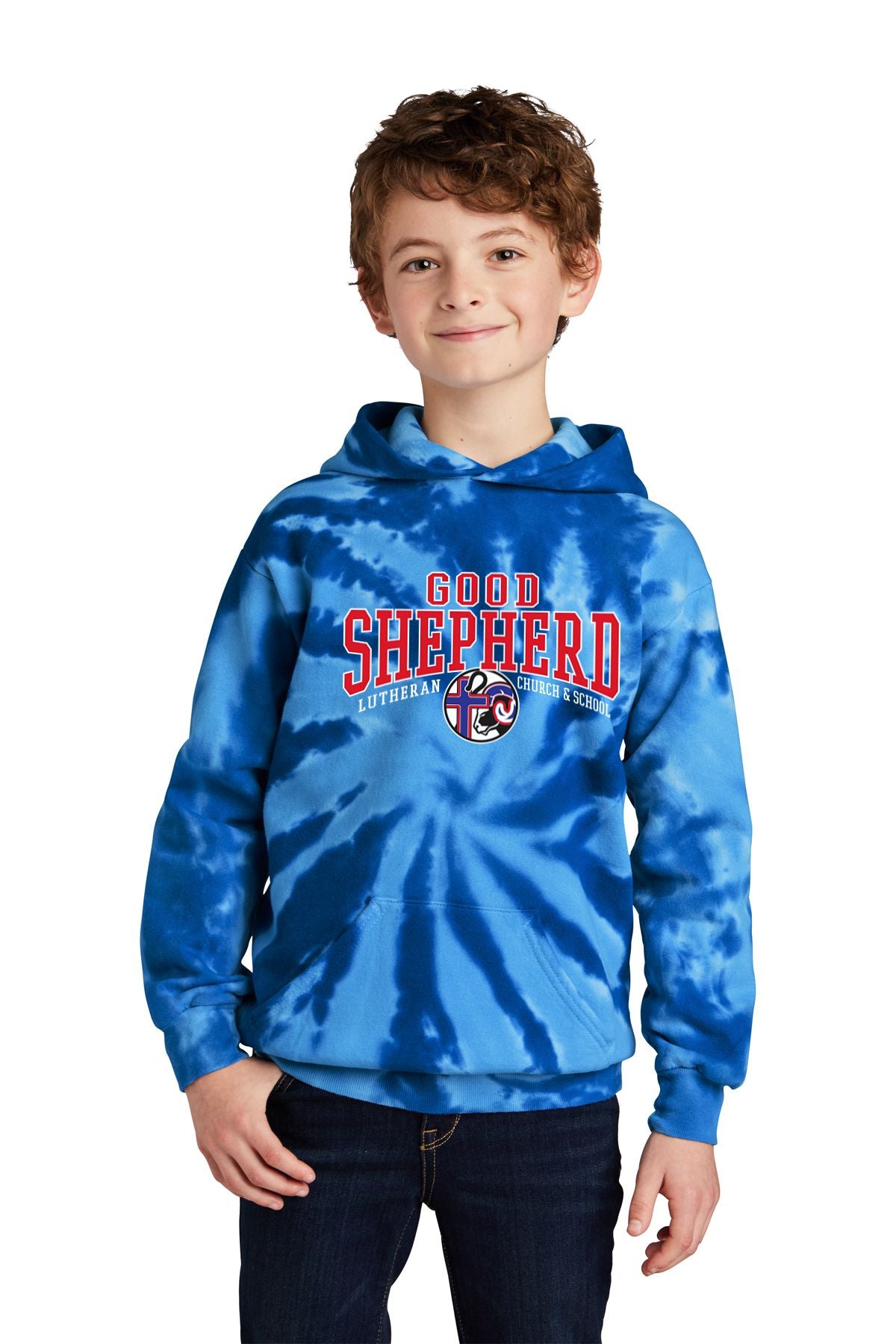 Good Shepherd Lutheran Tie Dye Hooded Sweatshirt