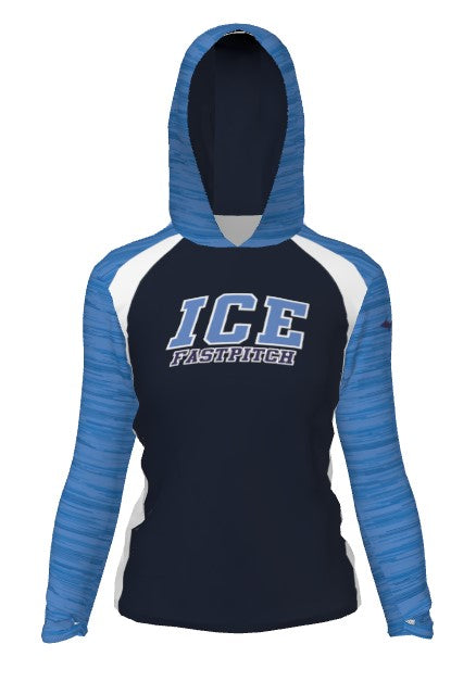 ICE Fastpitch Sublimated Long sleeve T-shirt Hood