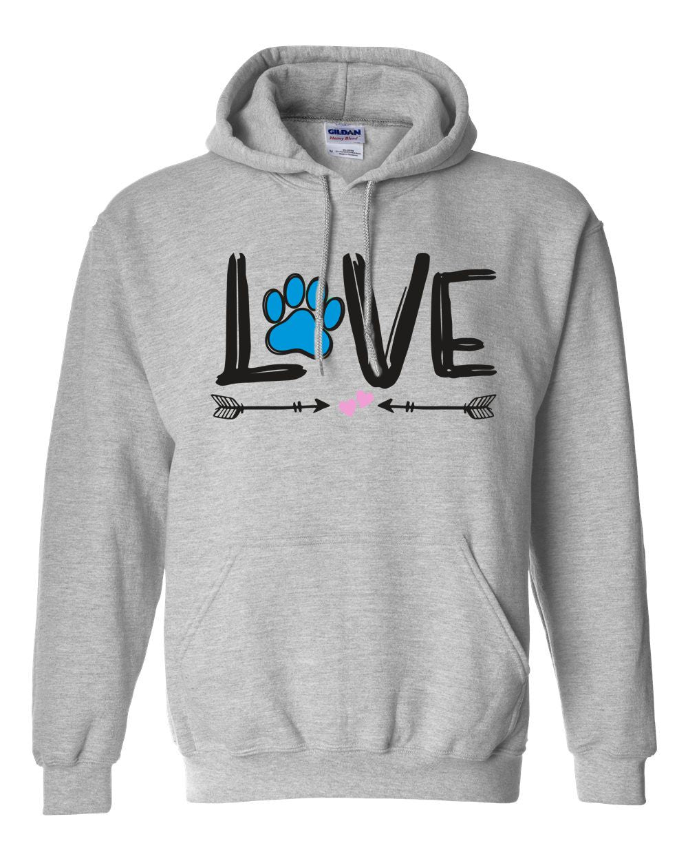 Love Paw Print Hooded Sweatshirt
