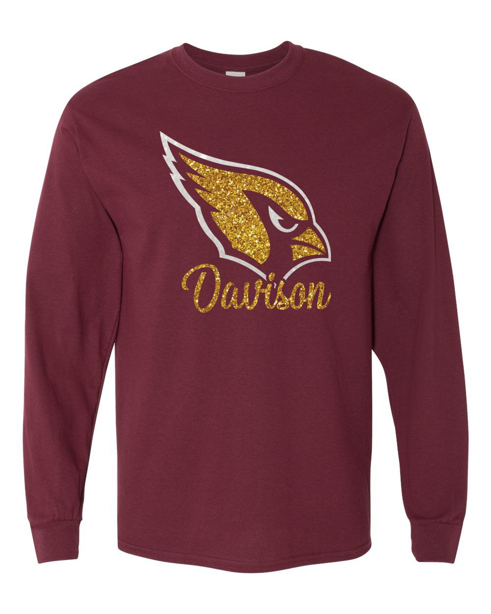 Davison Cardinals Glitter Long Sleeve