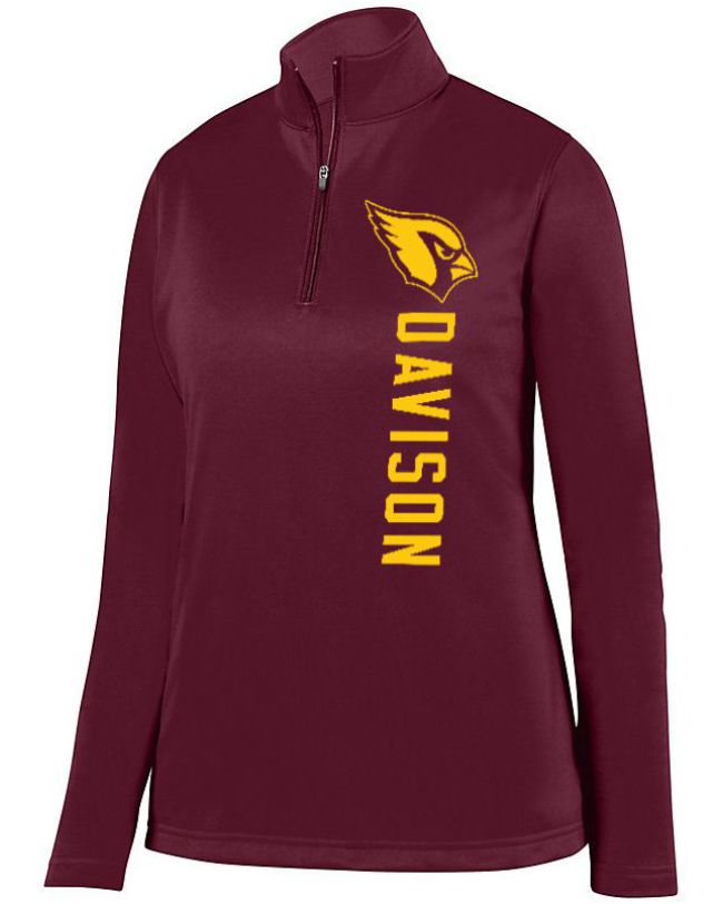 Davison Cardinals Ladies 1/4 Wicking Fleece Pullover