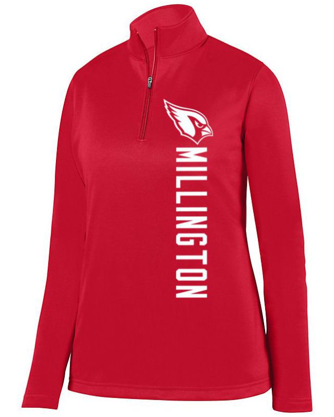 Millington Cardinals Ladies 1/4 Wicking Fleece Pullover