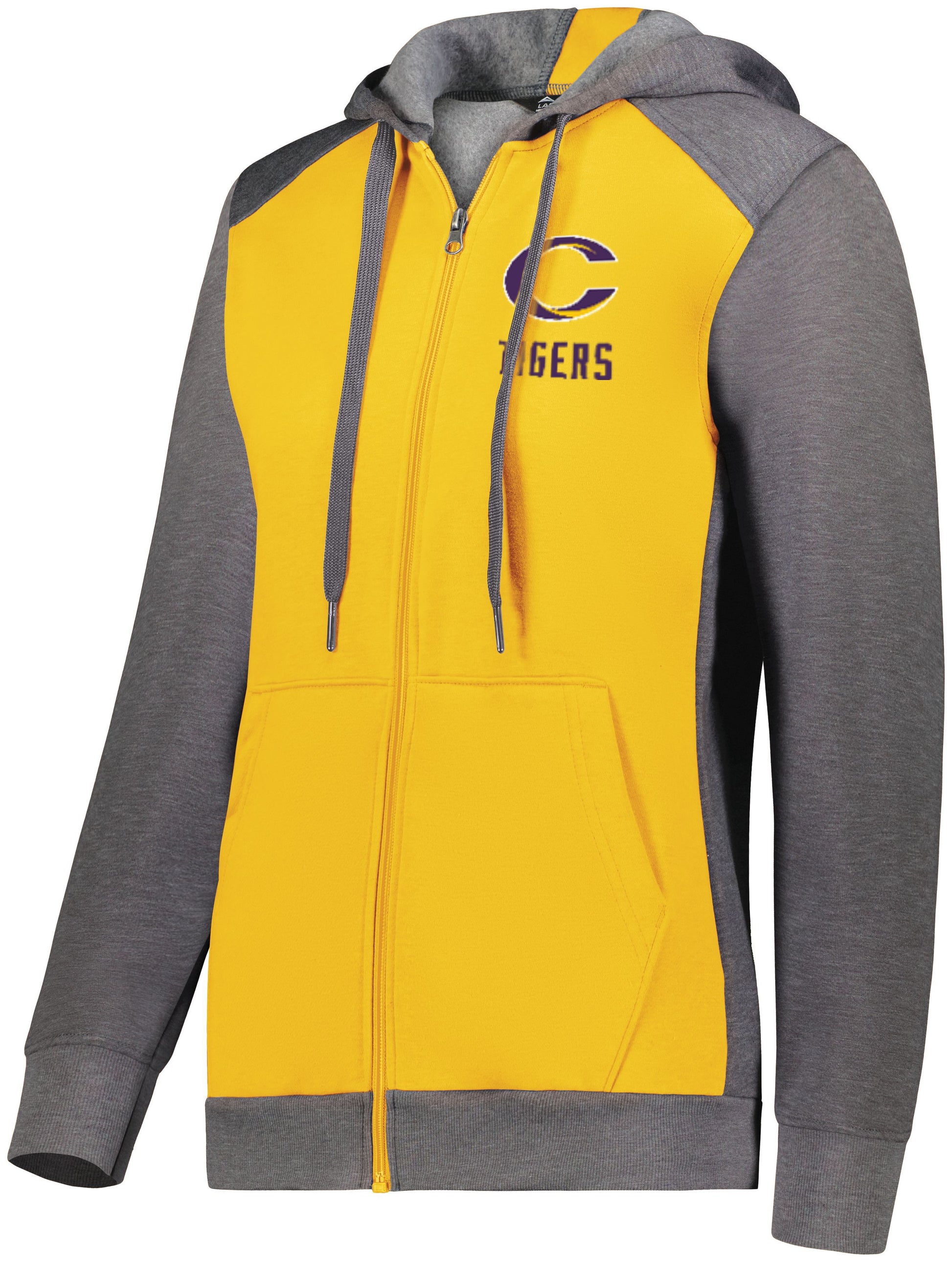 Caro Tigers Three Season Full Zip Hooded Sweatshirt - Schall