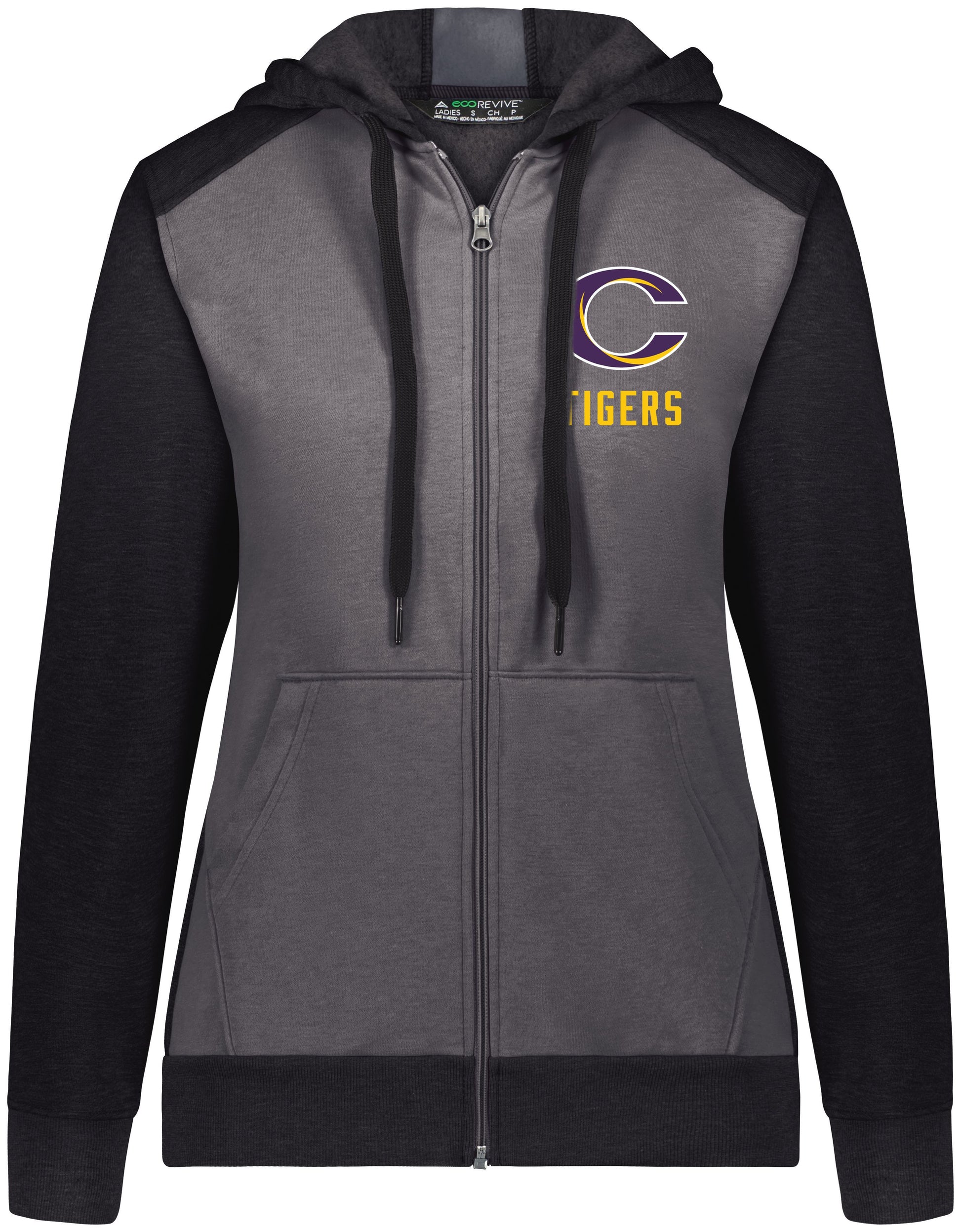 Caro Tigers Three Season Full Zip Hooded Sweatshirt - Schall