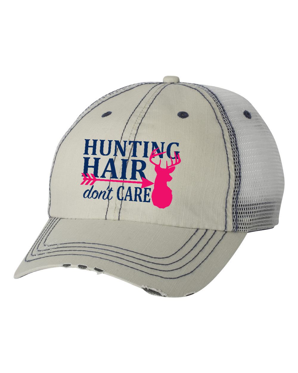 Hunting Hair Putty/Navy Unstructured Trucker Cap