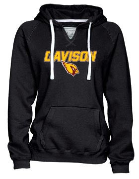 Davison Italic Over Logo Ladies V-Notch Hood