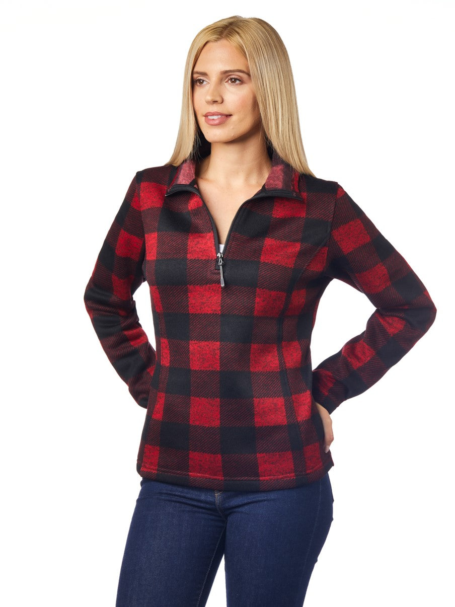 KODIAK Ladies Plaid Quarter Zip