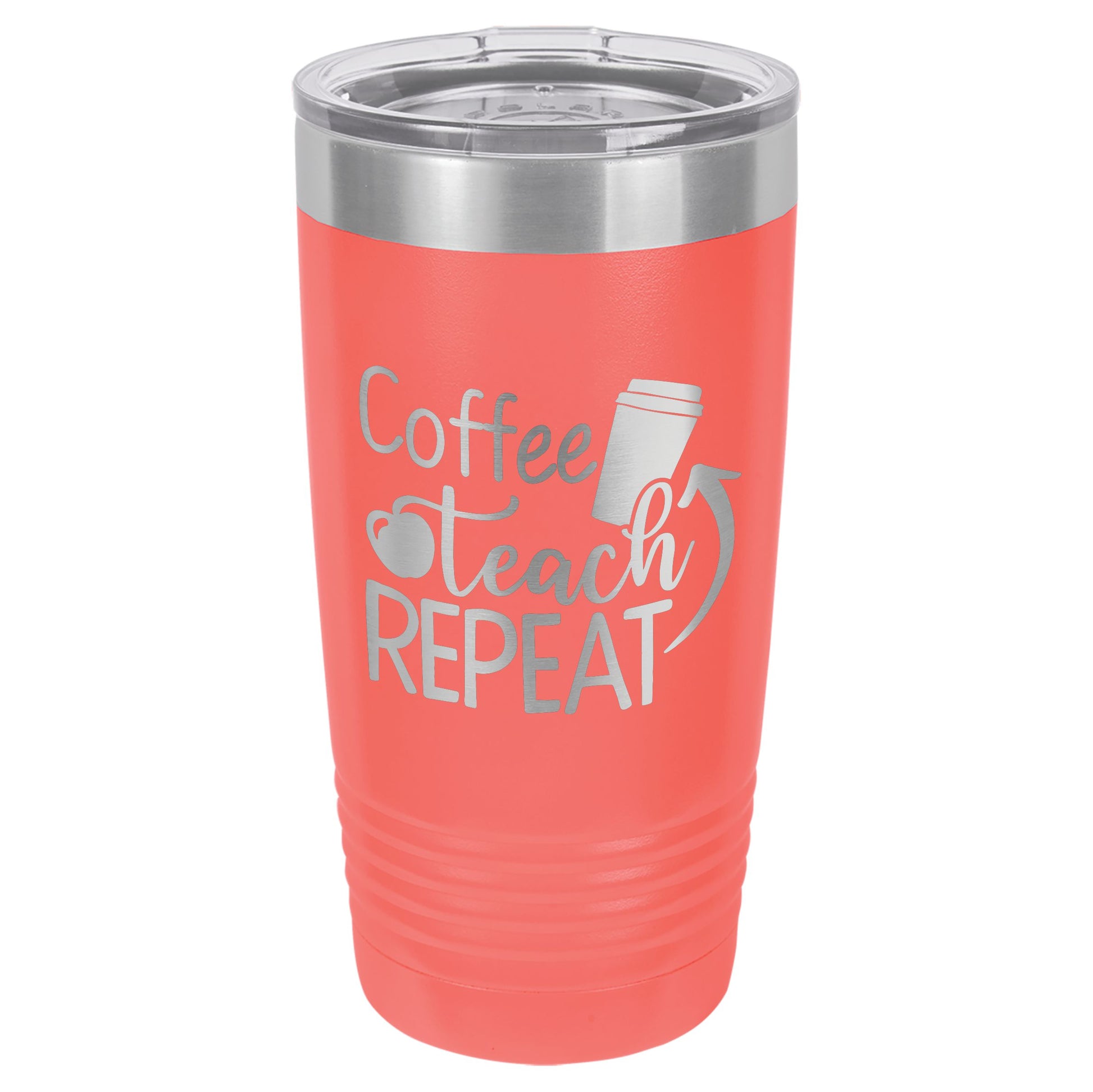 Coffee Teach Repeat Engraved 20oz Ringneck Tumbler