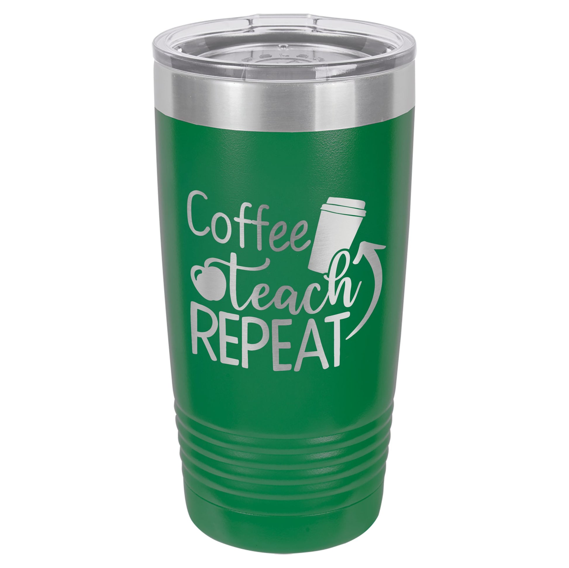 Coffee Teach Repeat Engraved 20oz Ringneck Tumbler