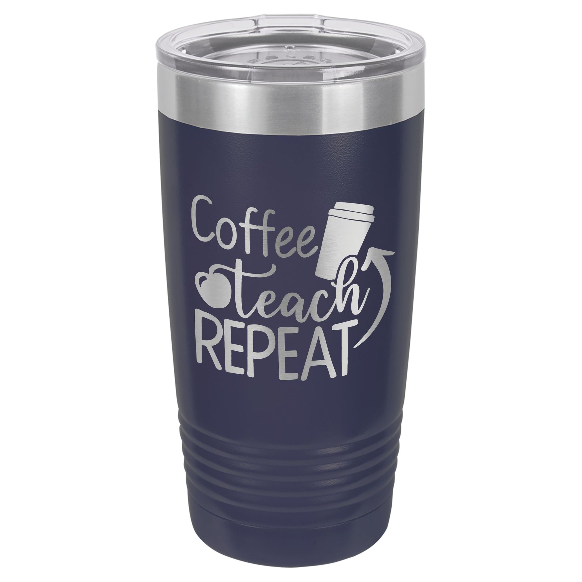 Coffee Teach Repeat Engraved 20oz Ringneck Tumbler