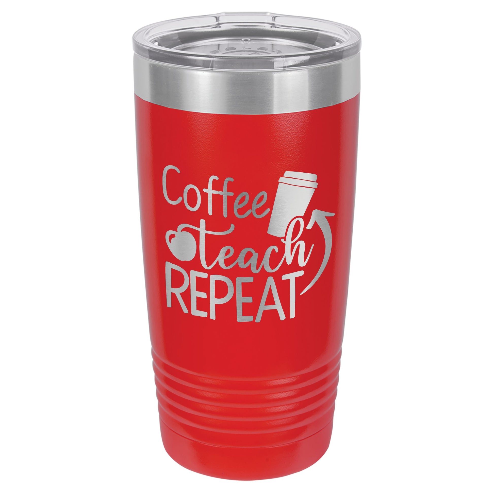 Coffee Teach Repeat Engraved 20oz Ringneck Tumbler