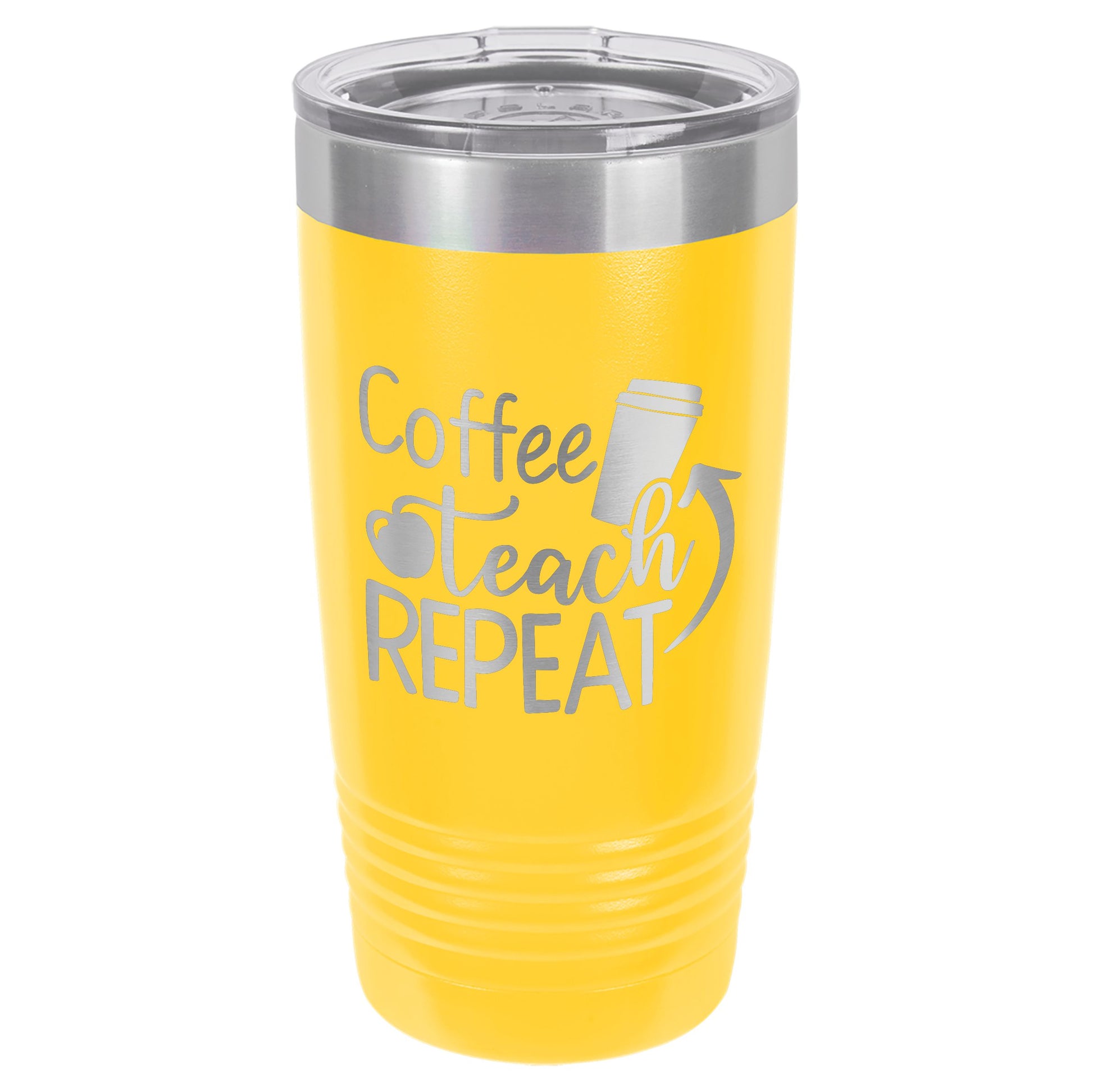 Coffee Teach Repeat Engraved 20oz Ringneck Tumbler