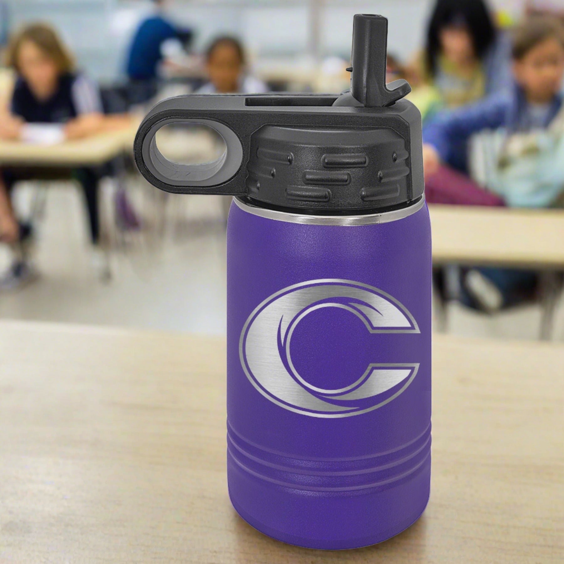 Caro Tigers Engraved 12oz Water Bottle - Schall