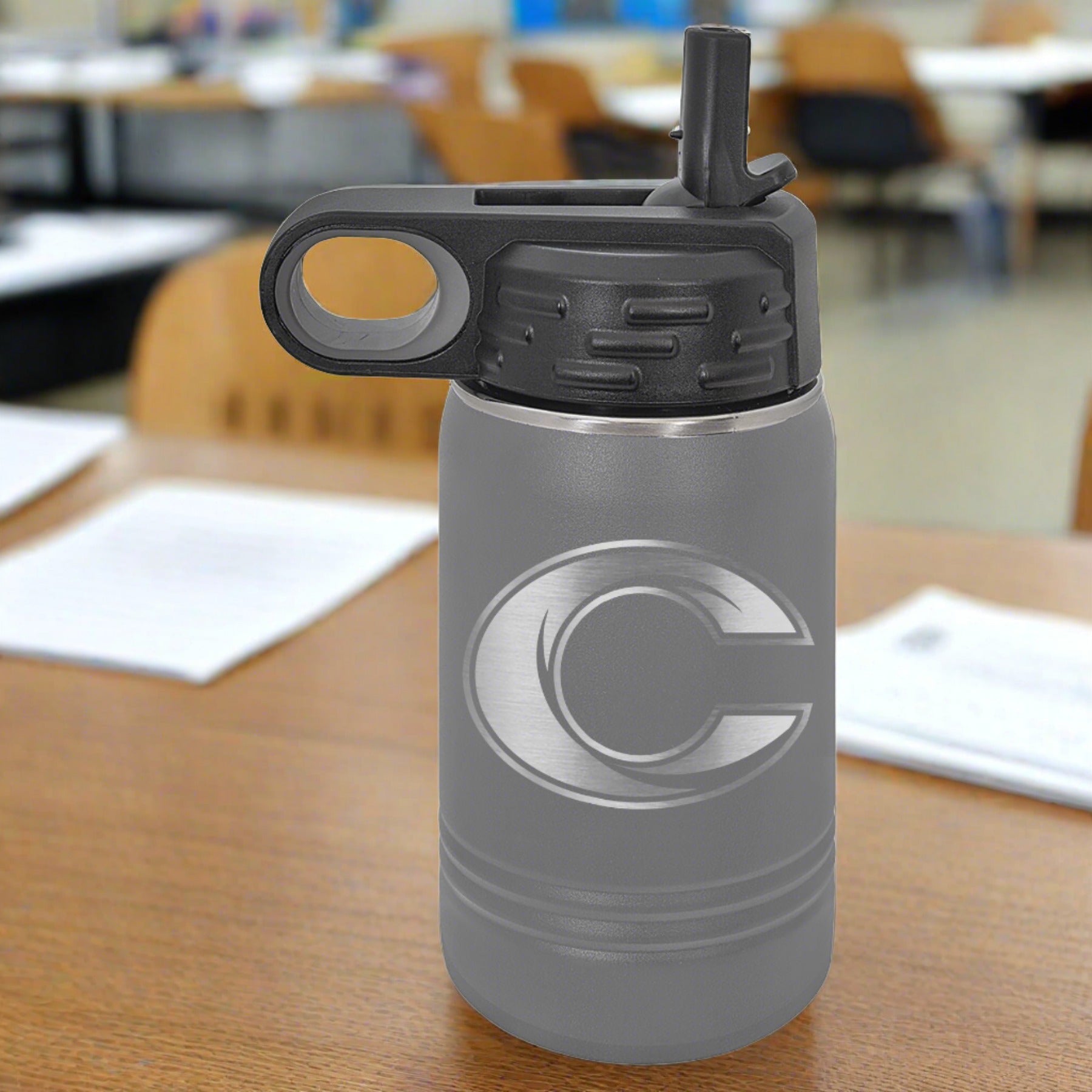 Caro Tigers Engraved 12oz Water Bottle - Schall