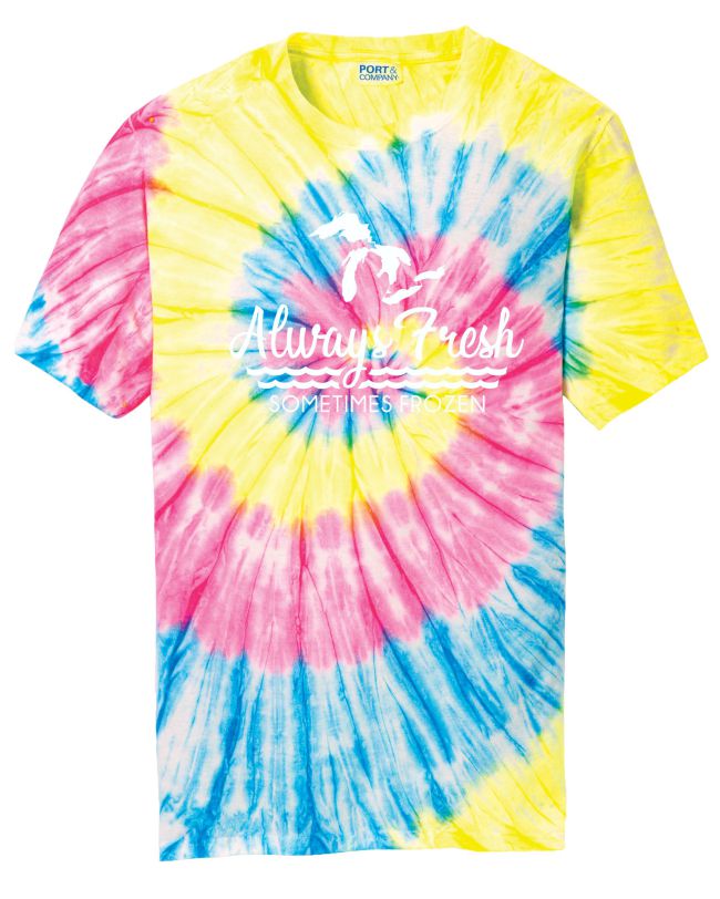 Always Fresh, Sometimes Frozen Neon Tie Dye T-Shirt
