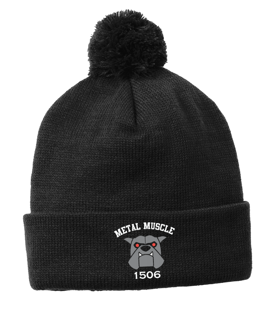 Metal Muscle Robotics Pom-Pom 12" Knit Beanie