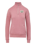 Michigan Faux Leather Patch Women's Cloud Fleece Quarter-Zip Sweatshirt