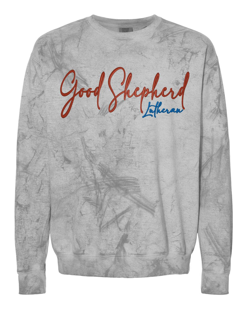 Good Shepherd Lutheran Church & School Script Colorblast Crewneck Sweatshirt