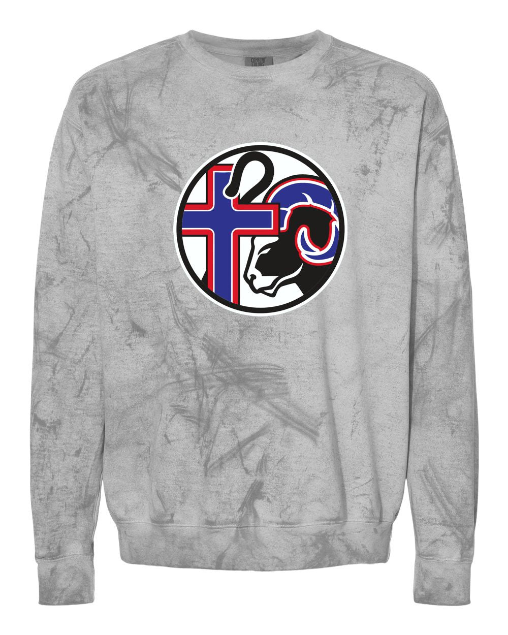 Good Shepherd Lutheran Circle Colorblast Crewneck Sweatshirt