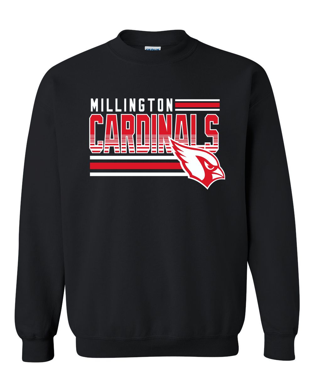 Millington Cardinals Lines Basic Crew Sweatshirt