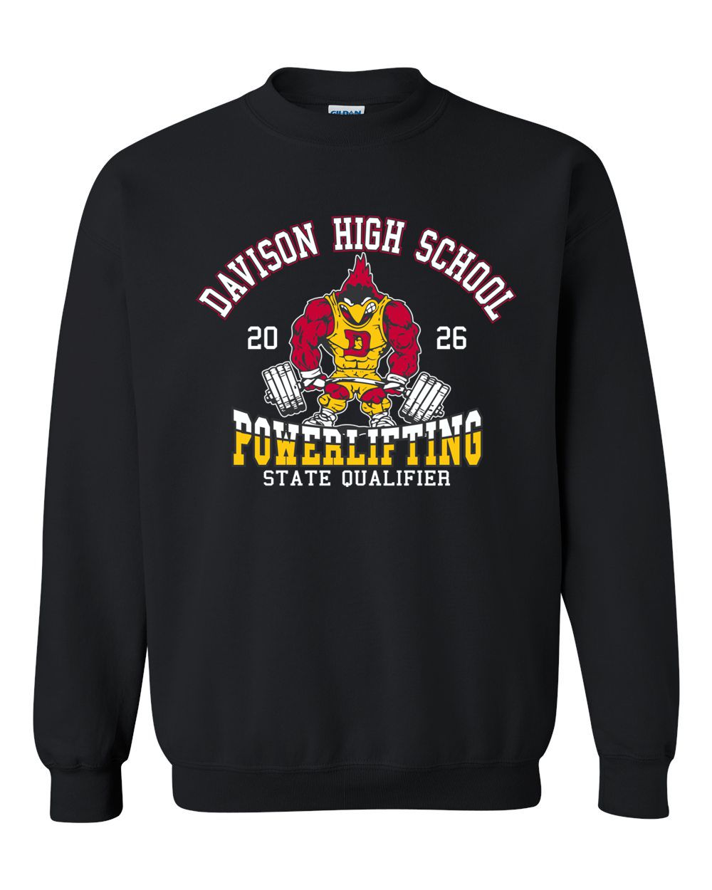 Davison Powerlifting STATE QUALIFIER Basic Crew Sweatshirt