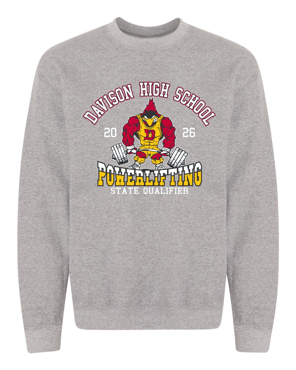 Davison Powerlifting STATE QUALIFIER Basic Crew Sweatshirt