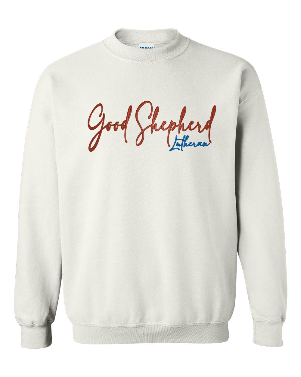 Good Shepherd Lutheran Church & School Script Basic Crew Sweatshirt