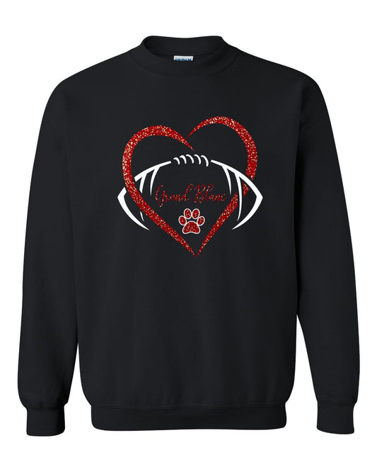 Grand Blanc Football Glitter Crew Sweatshirt