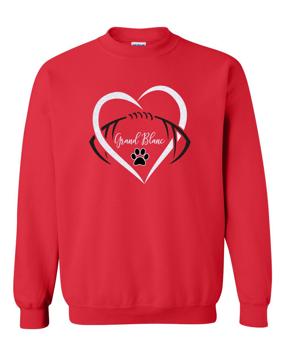 Grand Blanc Football Glitter Crew Sweatshirt