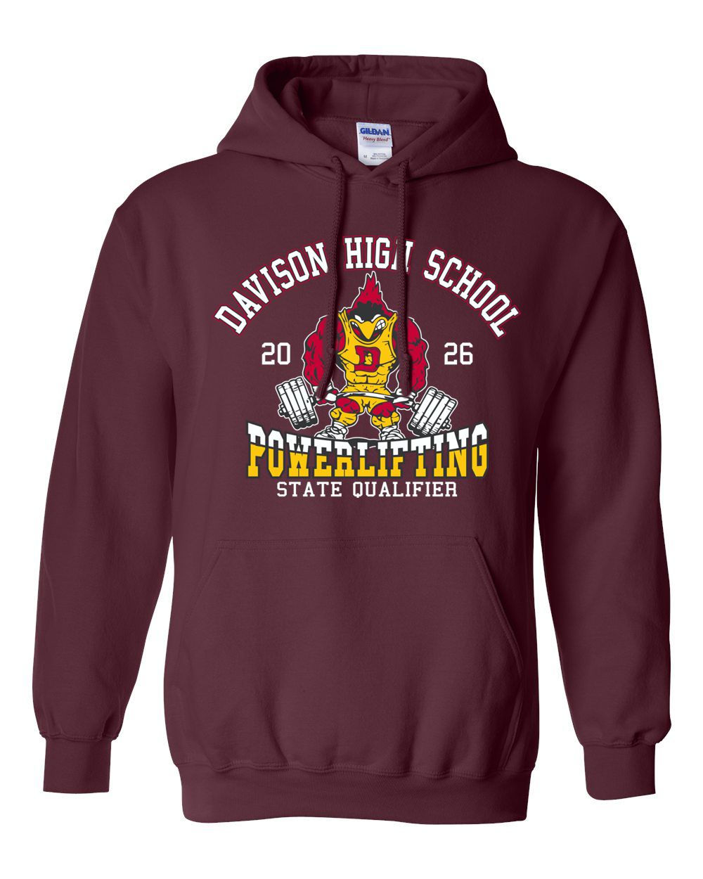Davison Powerlifting STATE QUALIFIER Basic Hooded Sweatshirt