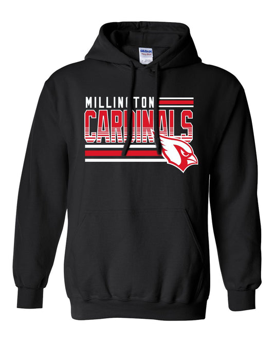 Millington Cardinals Lines Basic Hooded Sweatshirt