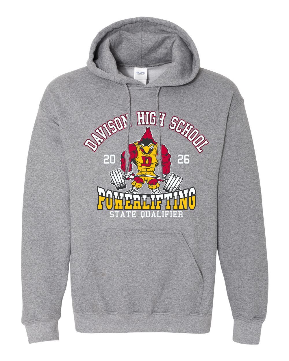 Davison Powerlifting STATE QUALIFIER Basic Hooded Sweatshirt