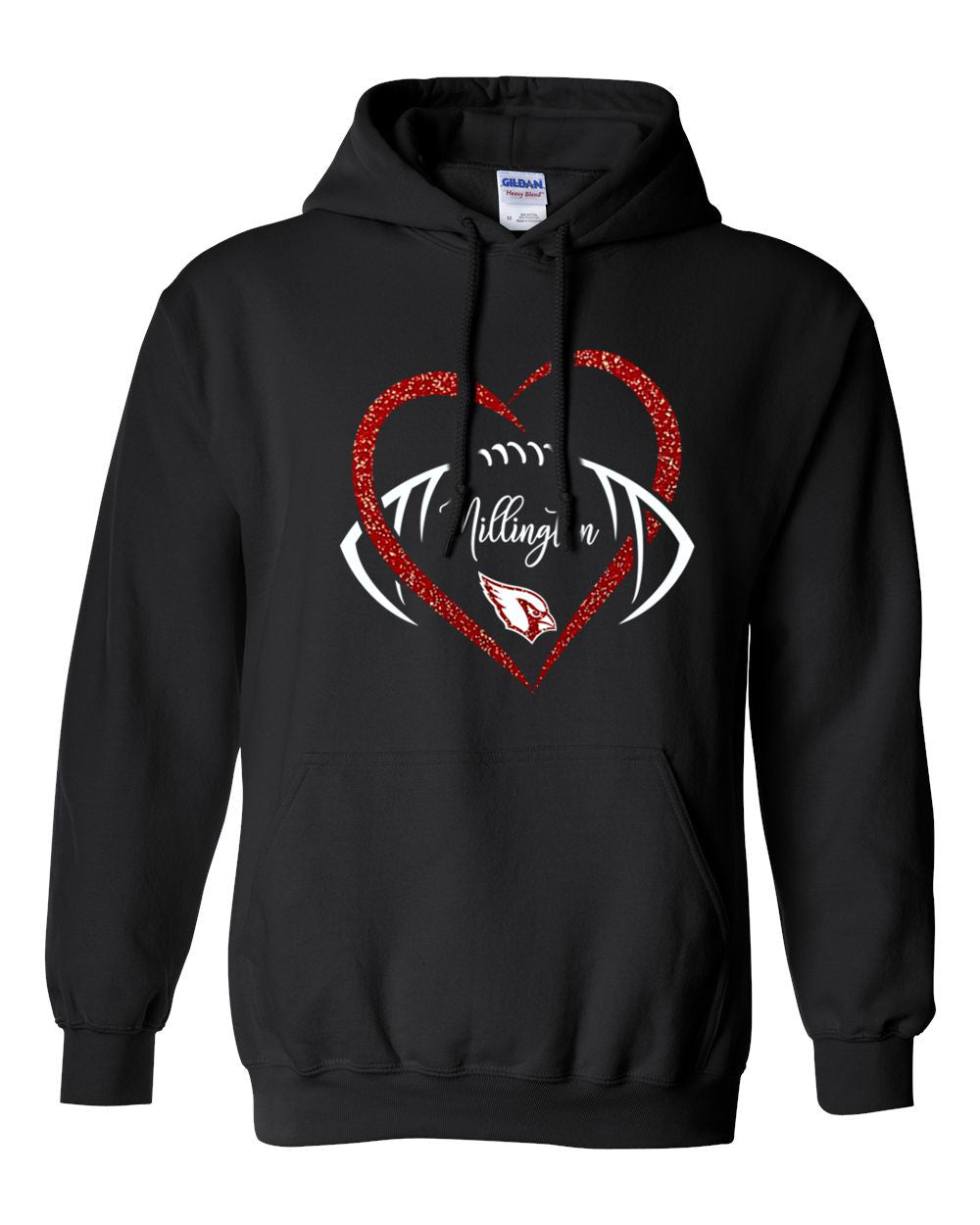 Millington Football Glitter Hoodie