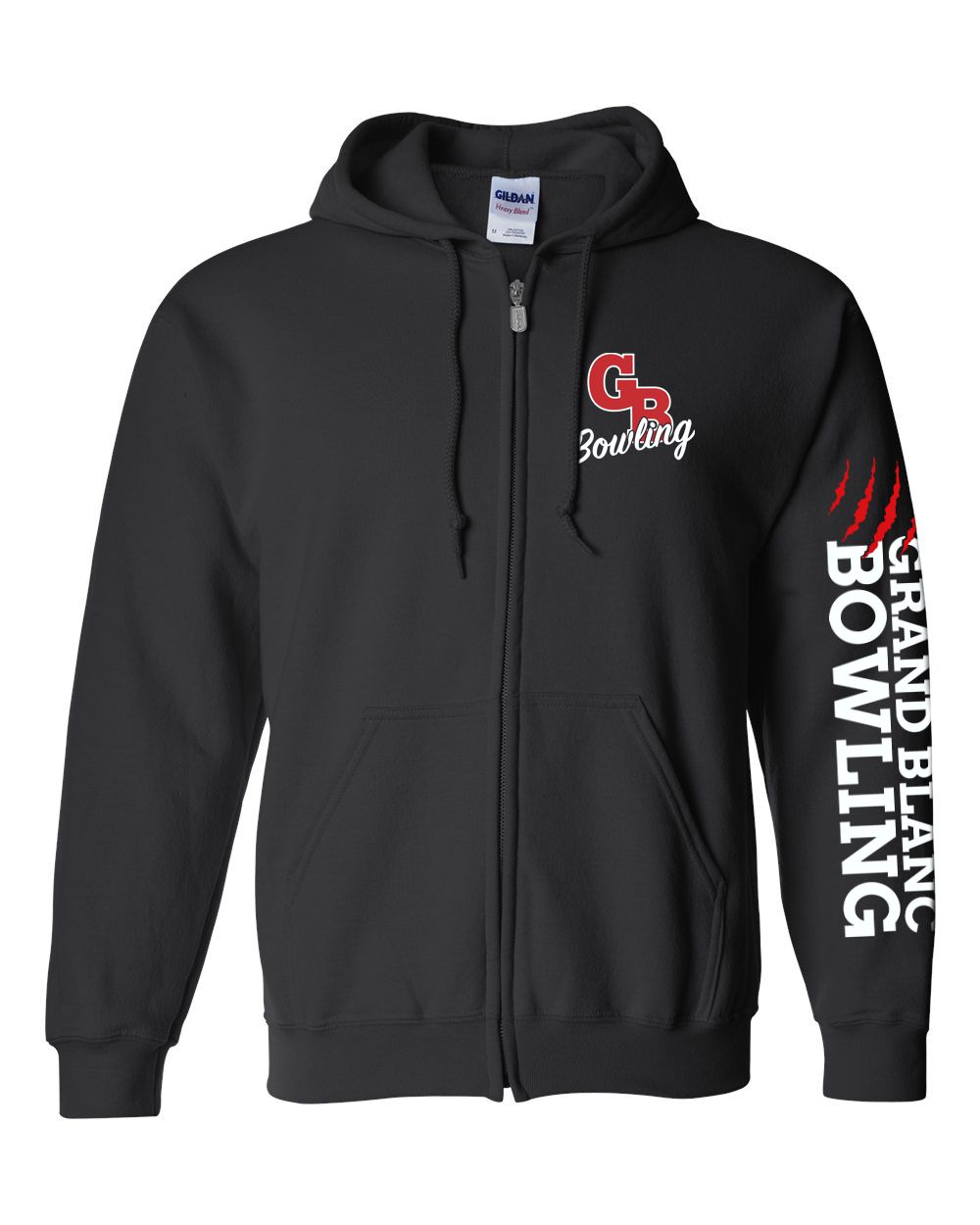 Grand Blanc Bowling Hooded Full Zip Jacket