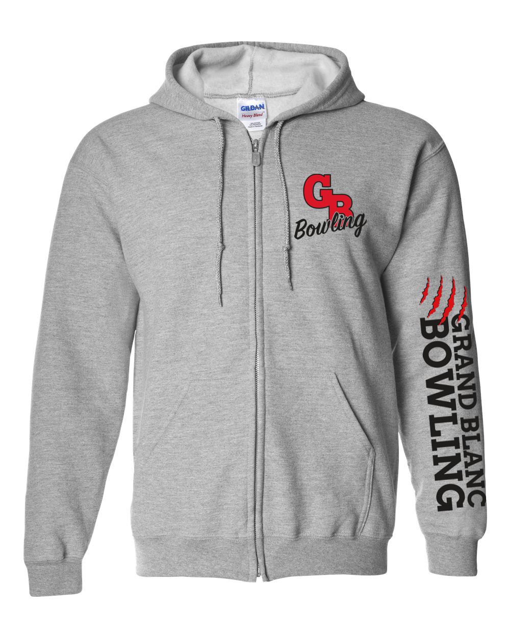 Grand Blanc Bowling Hooded Full Zip Jacket