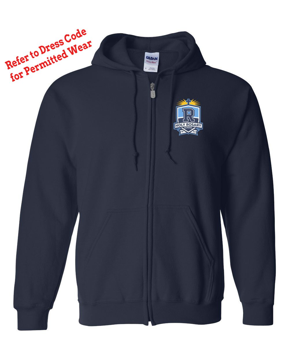 Holy Rosary Basic Hooded Embroidered Full Zip Sweatshirt
