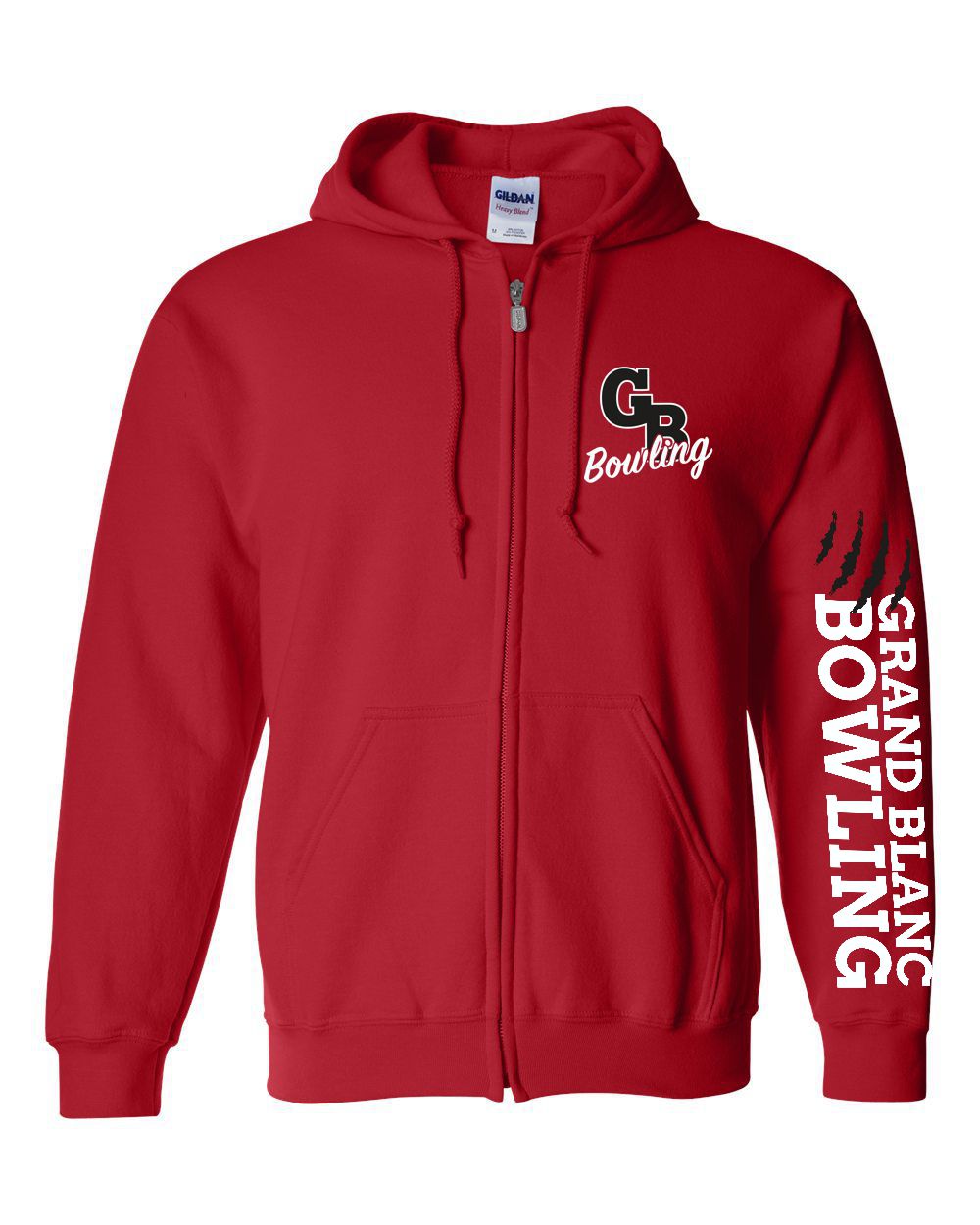Grand Blanc Bowling Hooded Full Zip Jacket