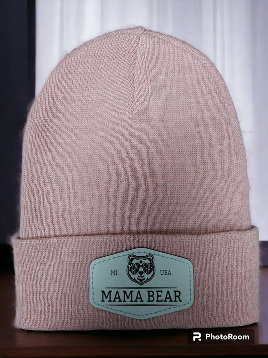 Mama Bear Knit Cuff Beanie