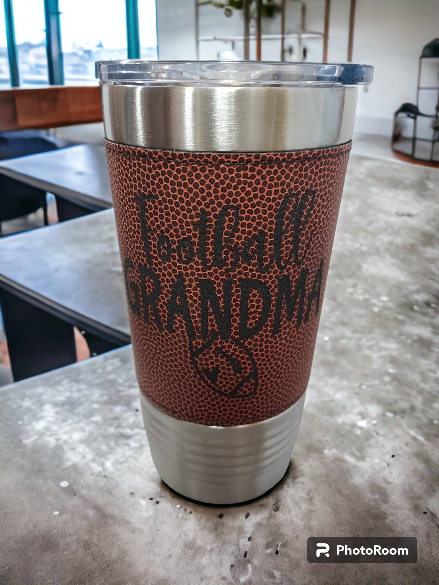 Football GRANDMA Wrapped Engraved 20oz Tumbler
