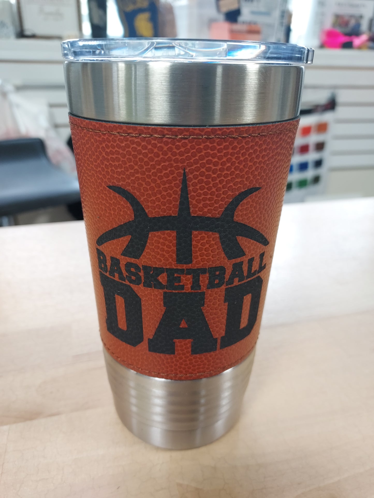 Basketball DAD Wrapped Engraved 20oz Tumbler